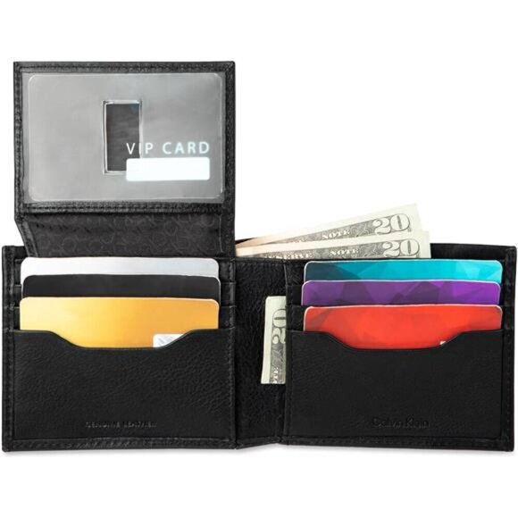 Men's RFID Leather Minimalist Bifold Wallet with Multiple Card Slots - Picture 6 of 7